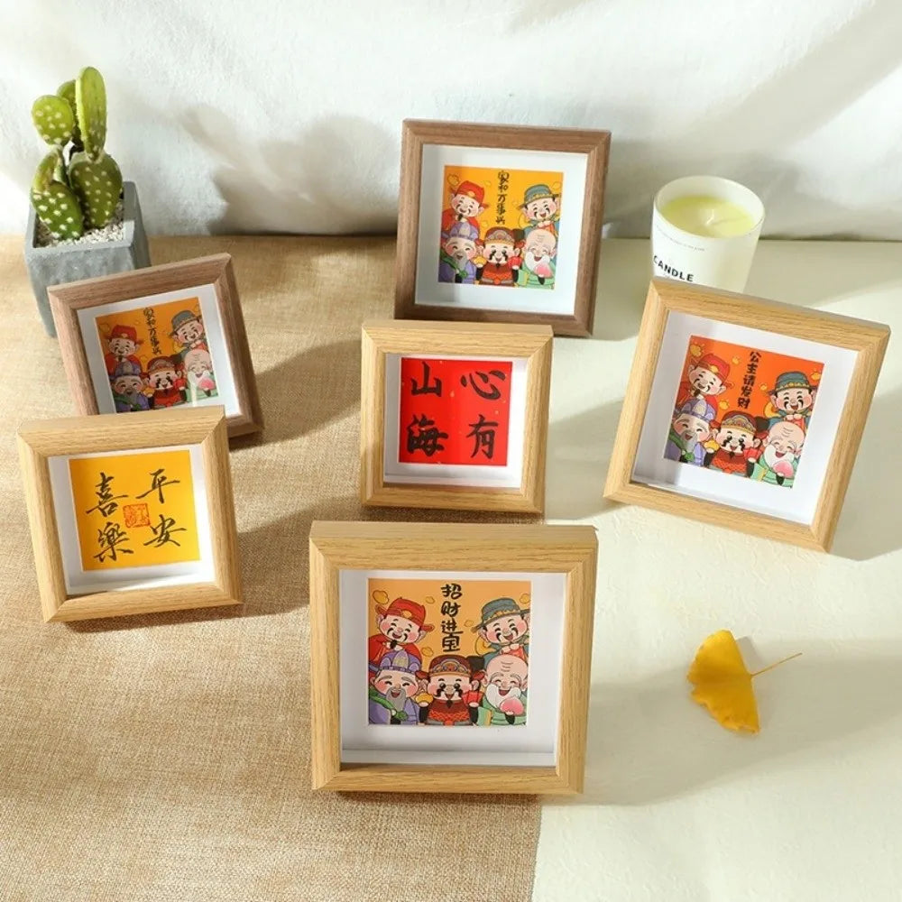 Nordic 6-Inch Square Wooden Photo Frame – Wall & Desktop