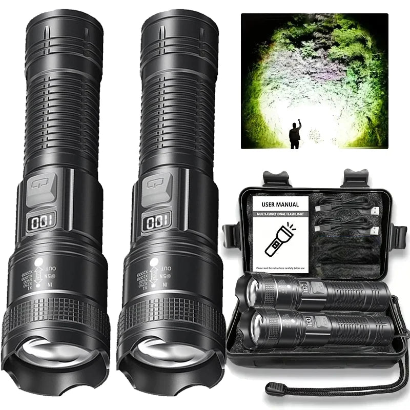 Ultra Bright LED Zoom Flashlight – Type-C Rechargeable 3 Modes