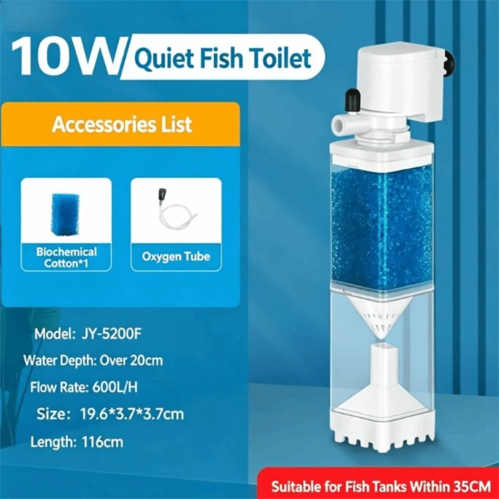 Silent Submersible Aquarium Filter Pump – Anti-Backflow 20W