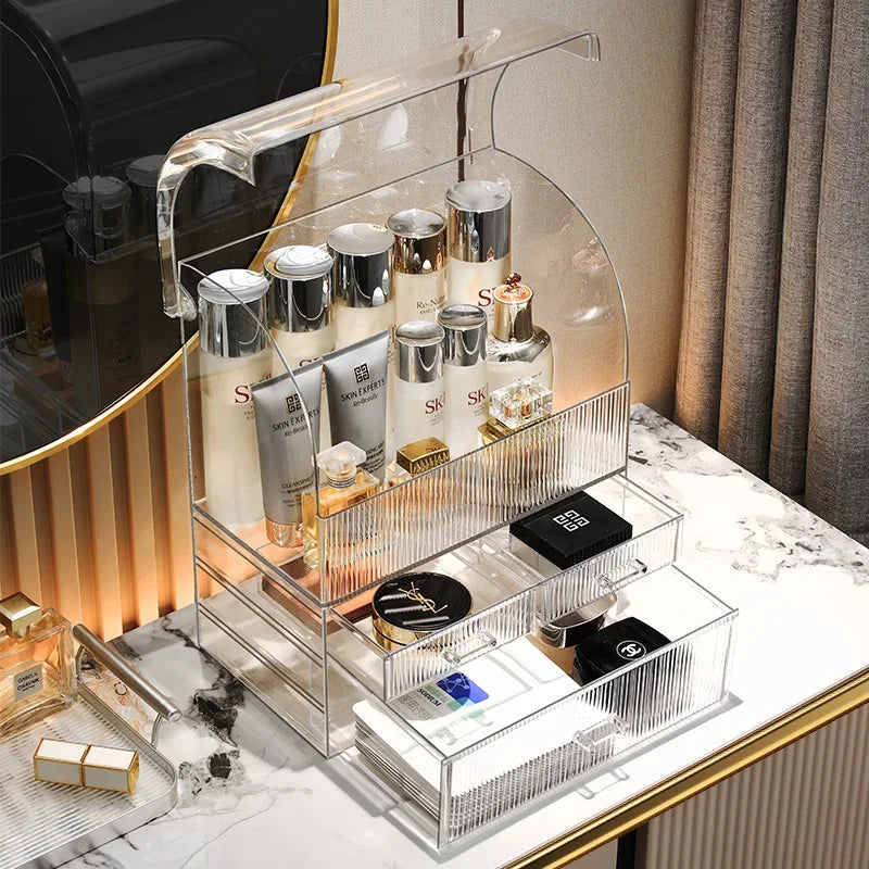 Transparent Acrylic Cosmetics Storage Box – Dustproof Organizer