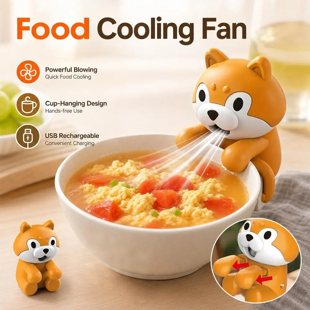 Cute Animal Food Cooling Fan – USB Clip-On Mini Desk Fan