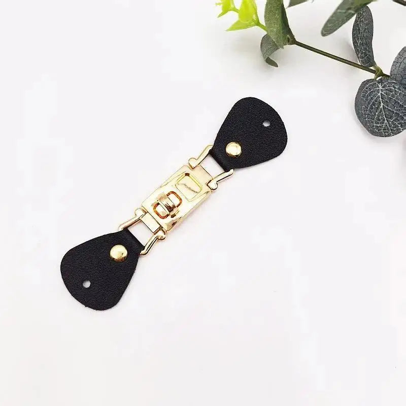 PU Leather Turn Lock Clasp – Golden DIY Bag Hardware