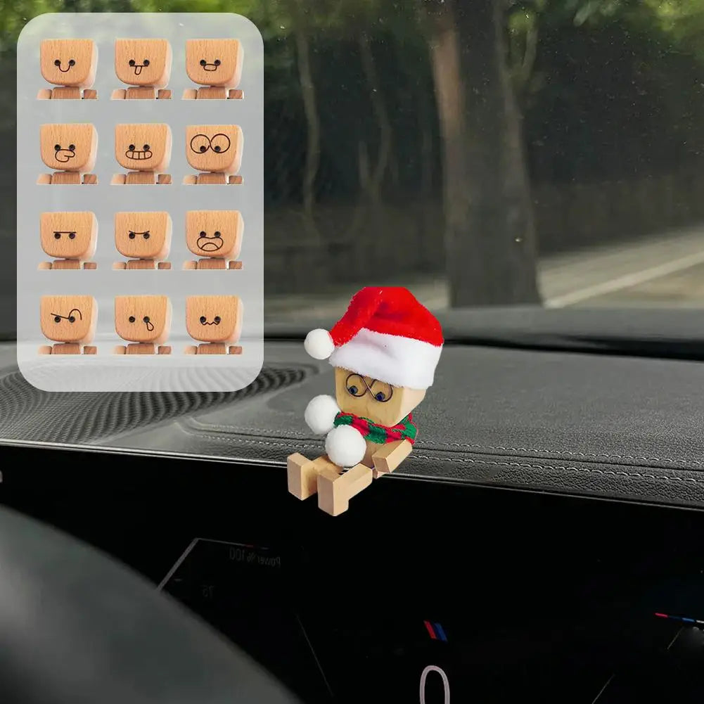 Swinging Leg Wooden Figure – Christmas Desk & Car Ornament