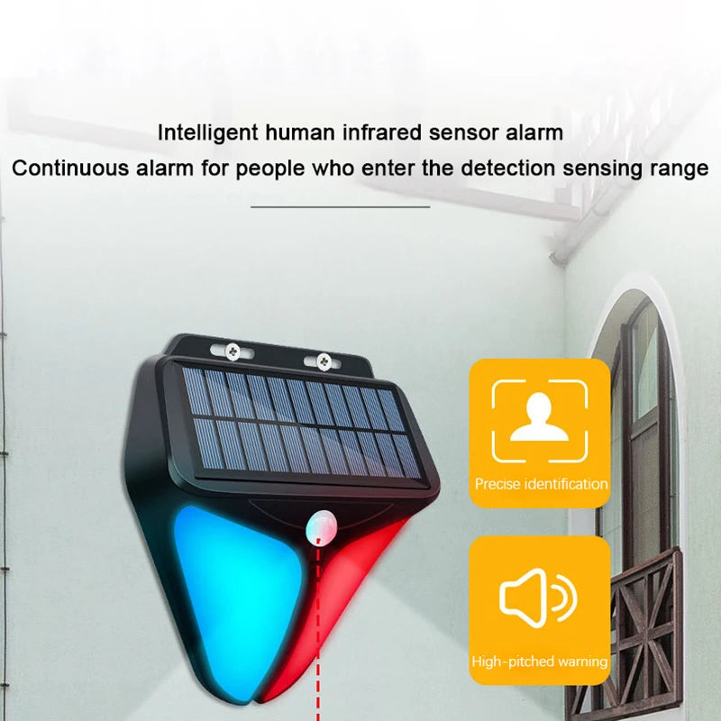 Solar Security Alarm Light – PIR Motion Sensor 120dB Siren