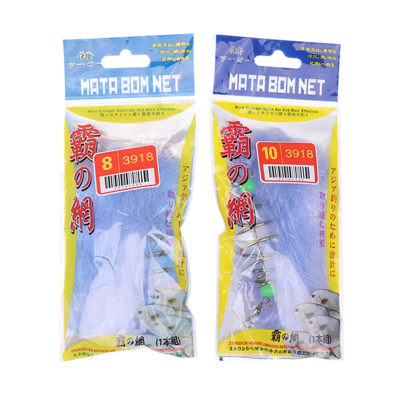 4-Pack Folding Fish Bait Spring Net with Luminous Beads