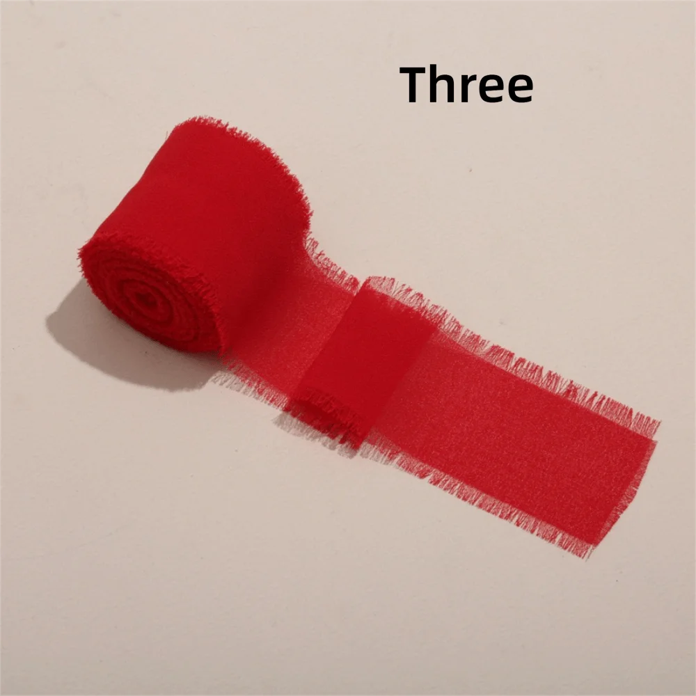 3-Roll Fringe Chiffon Ribbon – 5m DIY Wedding & Craft Décor