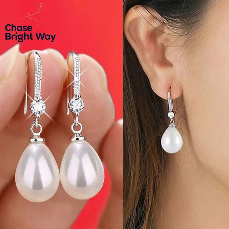 Water Drop Pearl Drop Earrings – Round & Oval Women's Jewelry