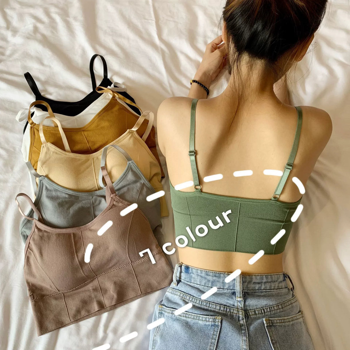 Women's Seamless Padded Sports Bra – Push Up Bralette Vest