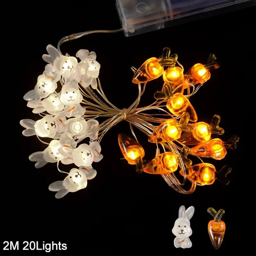 Easter LED String Lights – 2M 20 LED Bunny Fairy Light Garland