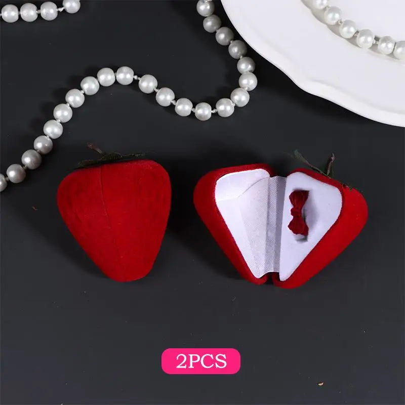 Velvet Flocked Ring Box – Rose Heart Jewelry Gift Case