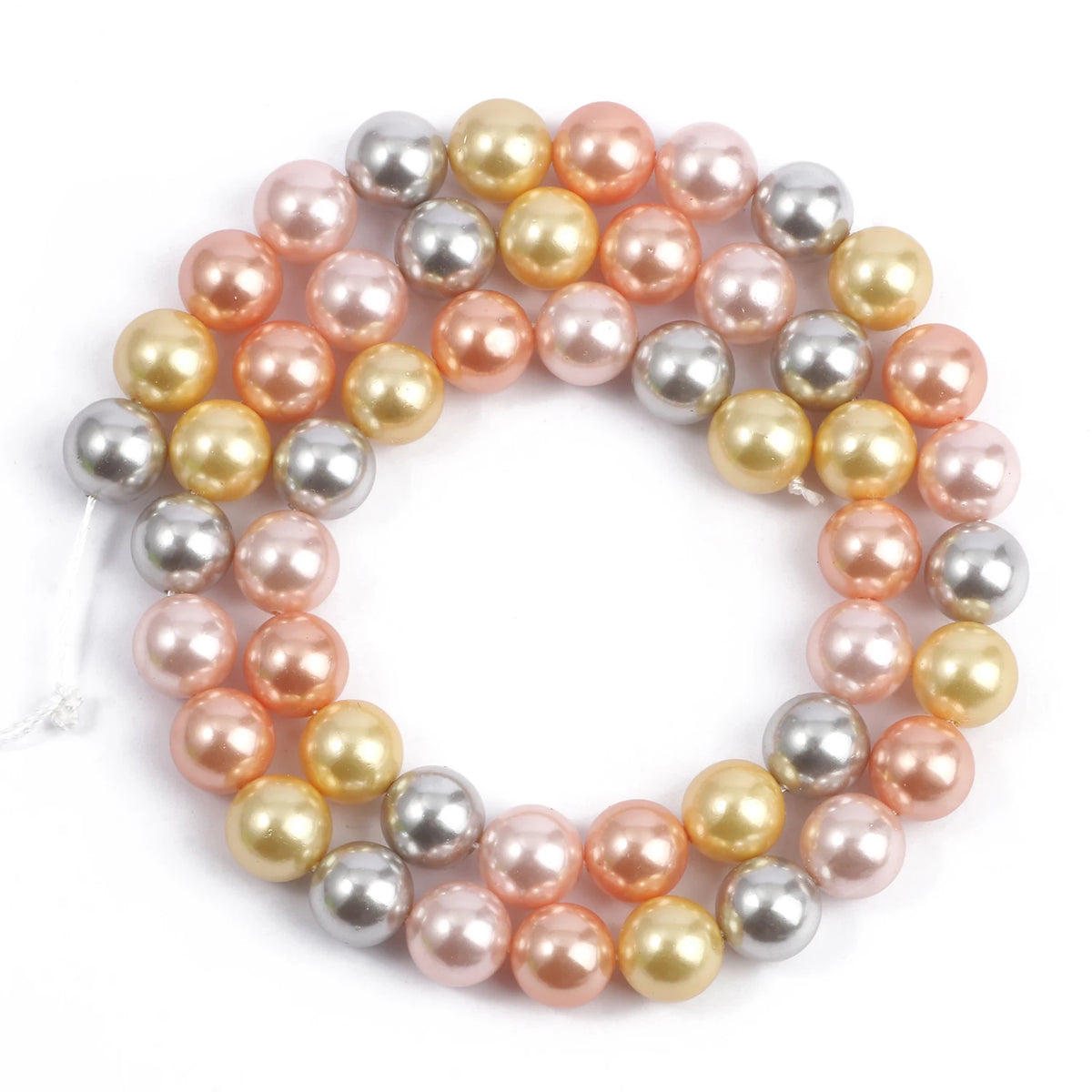 Multicolor Round Shell Pearl Beads for DIY Jewelry Making 6–12mm