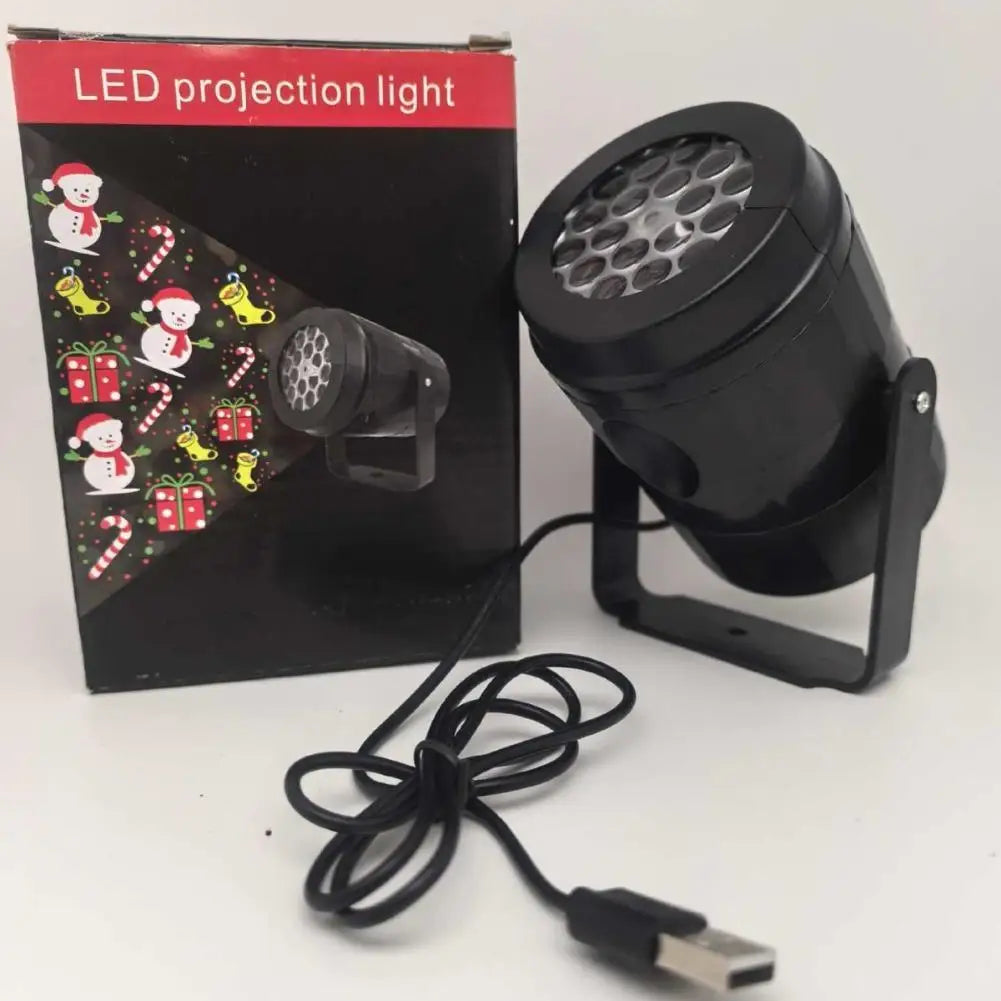USB Snowflake Rotating Christmas Projector LED Light