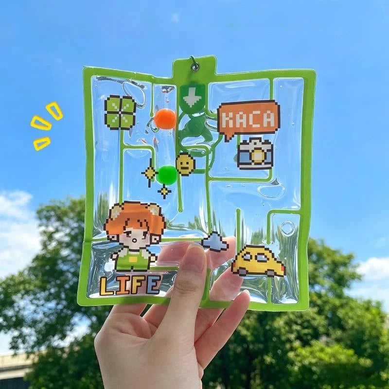 Water Bag Maze Squeeze Fidget Toy with Keychain | Backpack Pendant