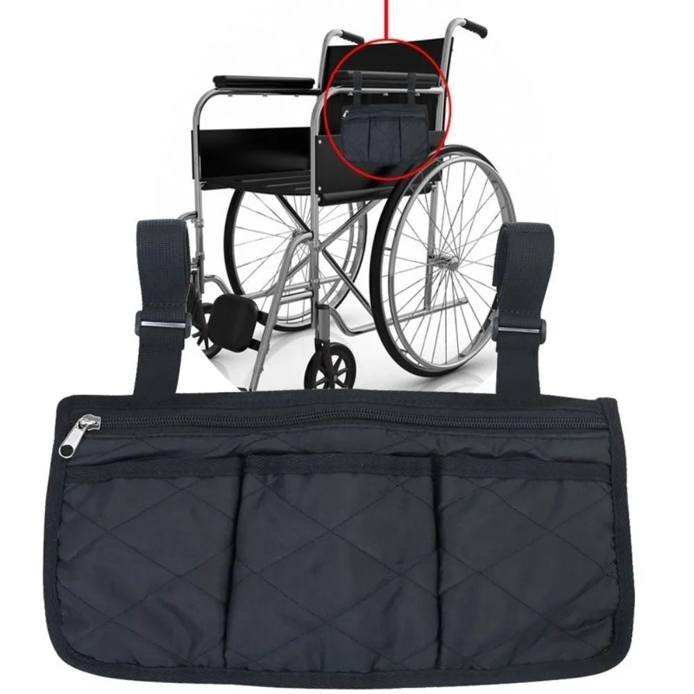 Wheelchair Armrest Hanging Bag – Multi-Pocket Waterproof