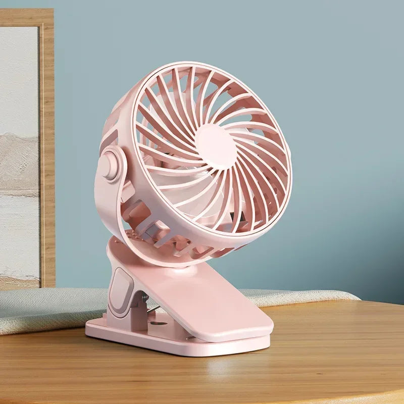 Rechargeable Clip Fan – 720° Rotatable USB Portable Desk Fan
