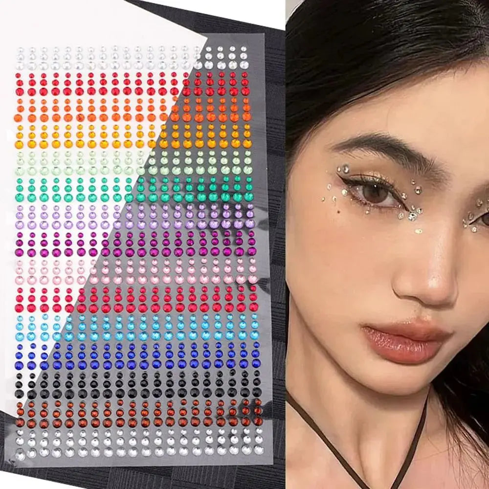 Rainbow Rhinestone Face Gems – DIY Glitter Sticker Sheet