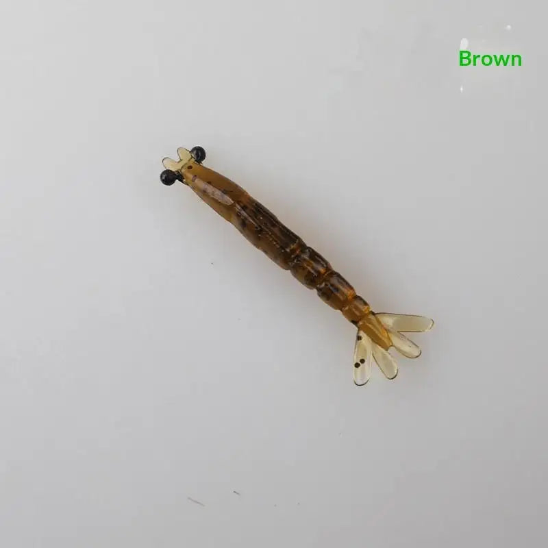20-Pack Mini Soft Worm Shrimp Fishing Lures – 40mm Silicone Bait