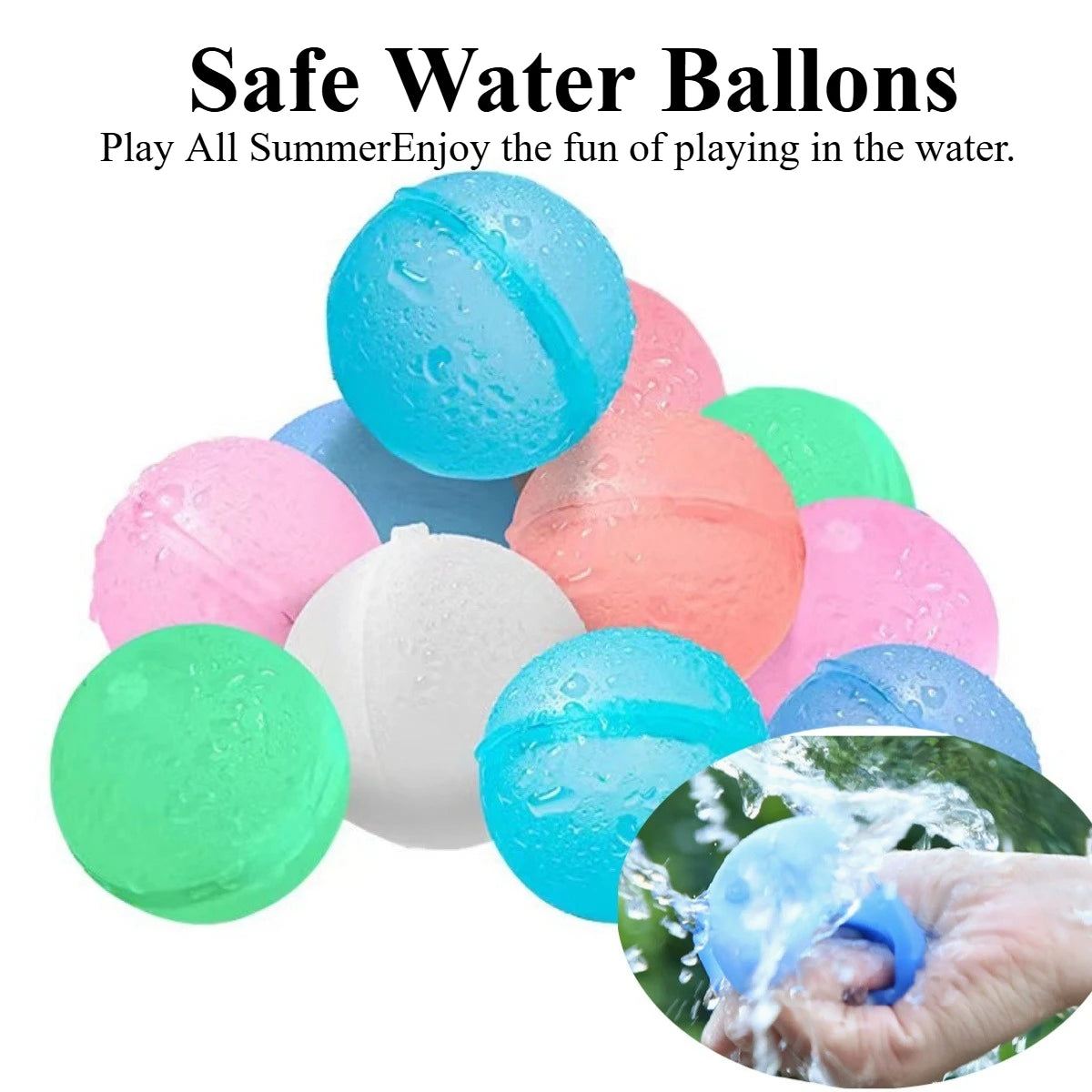 Reusable Self-Sealing Silicone Water Balls – Pool & Beach Toy