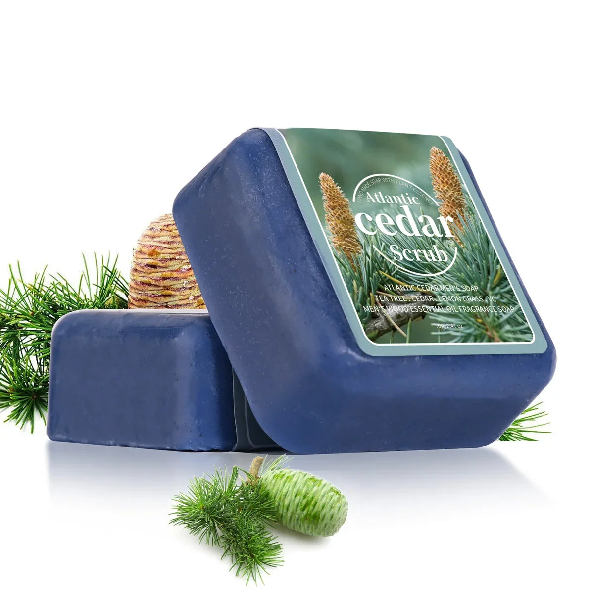 Men's Cedar Essential Oil Handmade Bar Soap – Face & Body