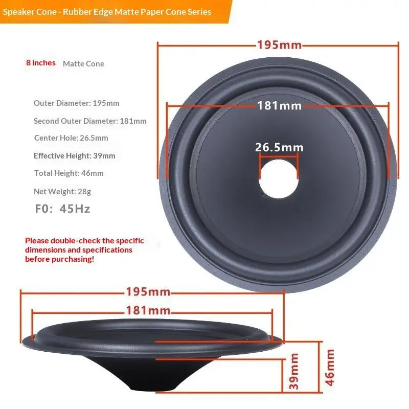 Speaker Woofer Paper Cone & Rubber Surround Repair Accessory