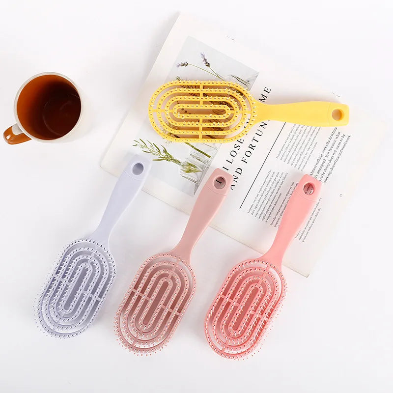 Oval Massage Comb – Elastic Loop Scalp Brush for Hair & Wigs