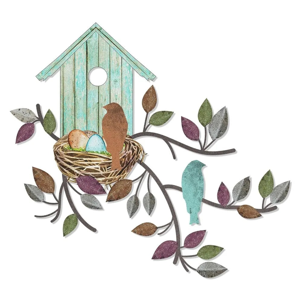 Rustic Metal Wall Art – Birds & Tree Branch Hanging Décor