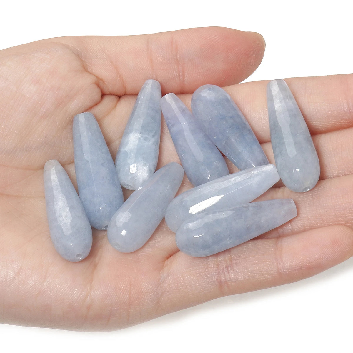 Water Drop Spacer Beads 10x30mm – Chalcedony Howlite DIY Jewelry