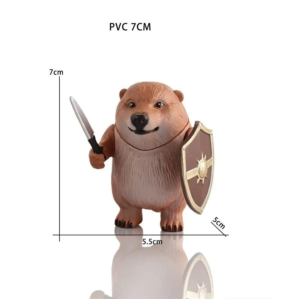 Cheems Frog Meme PVC Figurine – Sword & Shield Cartoon