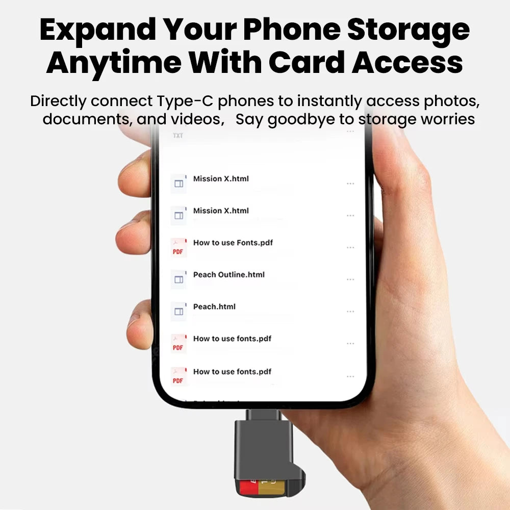 USB-C TF Card Reader – MicroSD Adapter for iPhone 16 17 & More