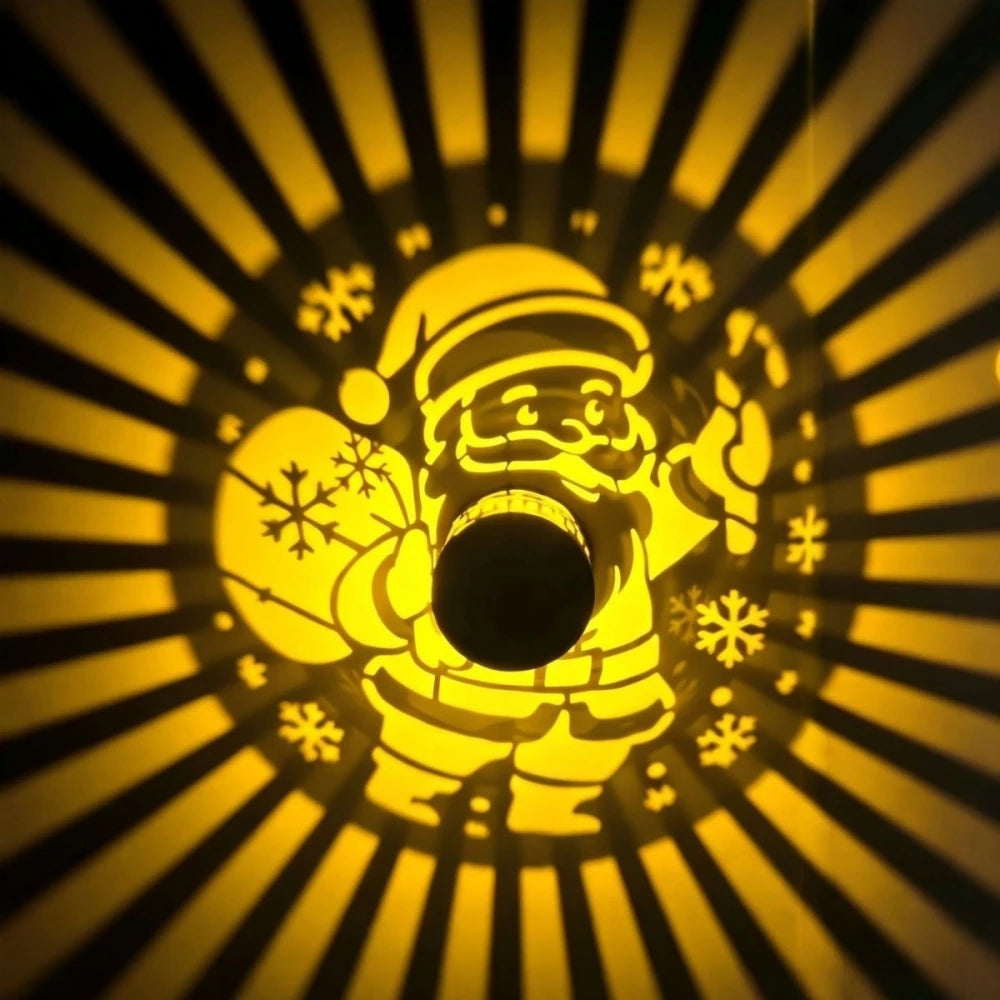 Solar Santa Claus Projection Wall Light | Christmas Garden Lamp