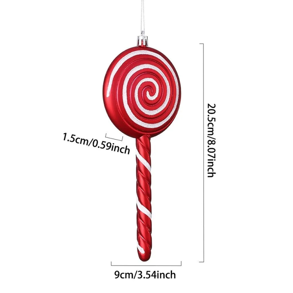 PVC Lollipop & Candy Cane Christmas Ornaments – Red & White