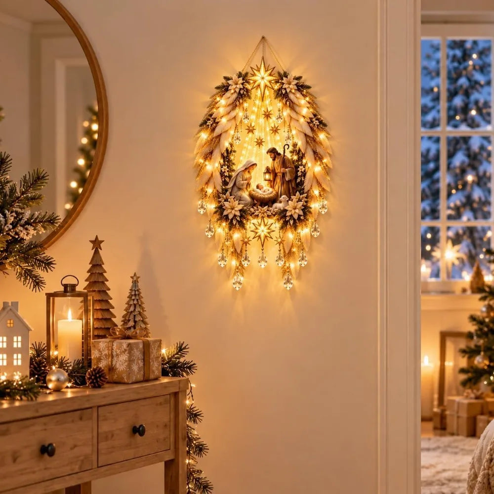 LED Nativity Scene Wall Light – Warm White Christmas Decor