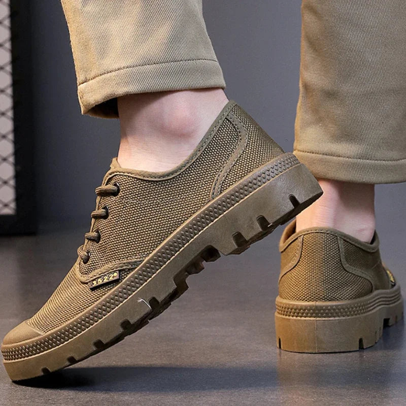 LEDP Men's Canvas Sneakers – Breathable Lace-Up Outdoor Shoes