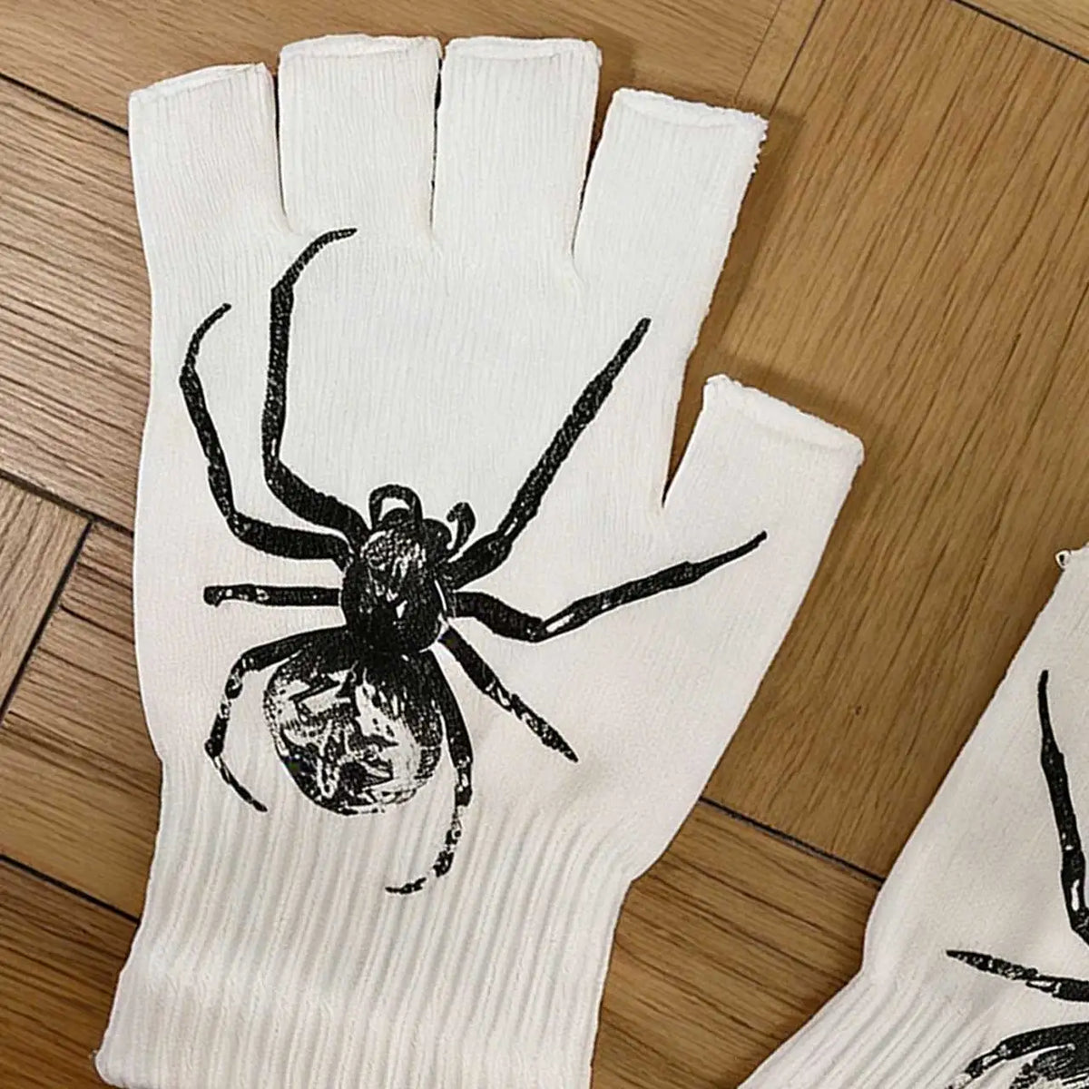 Y2K Punk Gothic Knit Fingerless Gloves – Unisex Half Finger