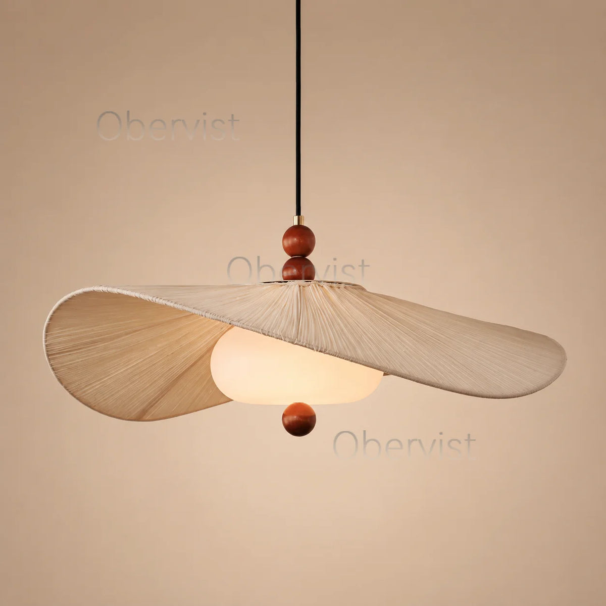 Wabi Sabi Wood Glass Pendant Chandelier – E27 Retro Hanging Light