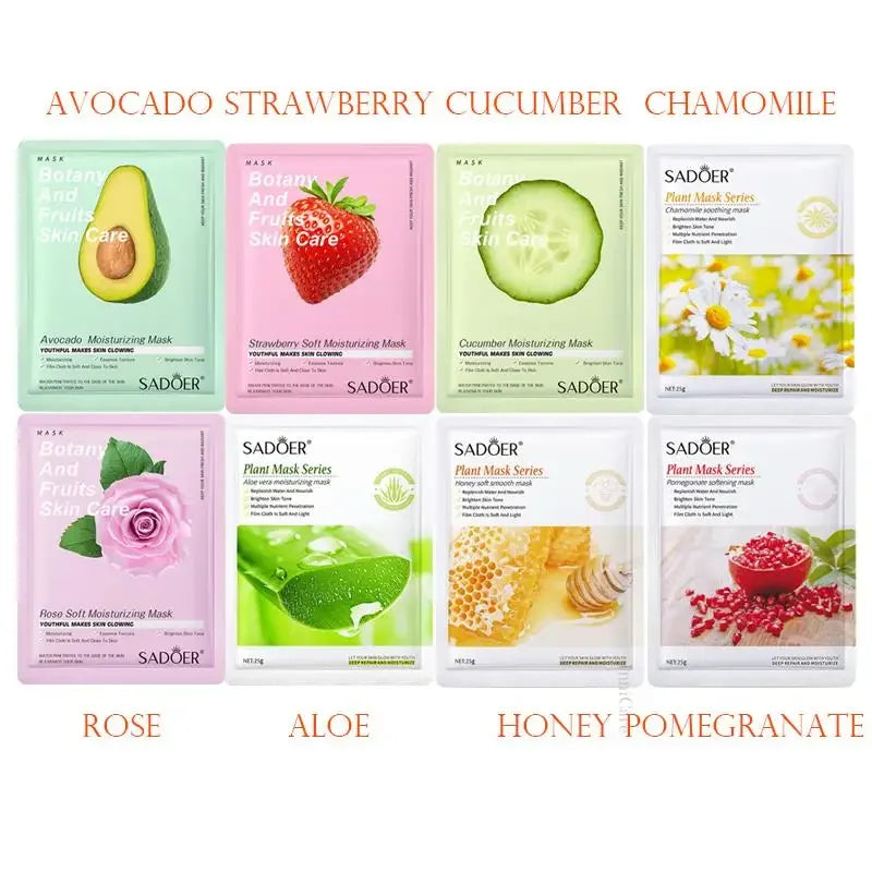 YIMINGYI 8-Pack Plant Extract Face Masks – Hydrating & Firming