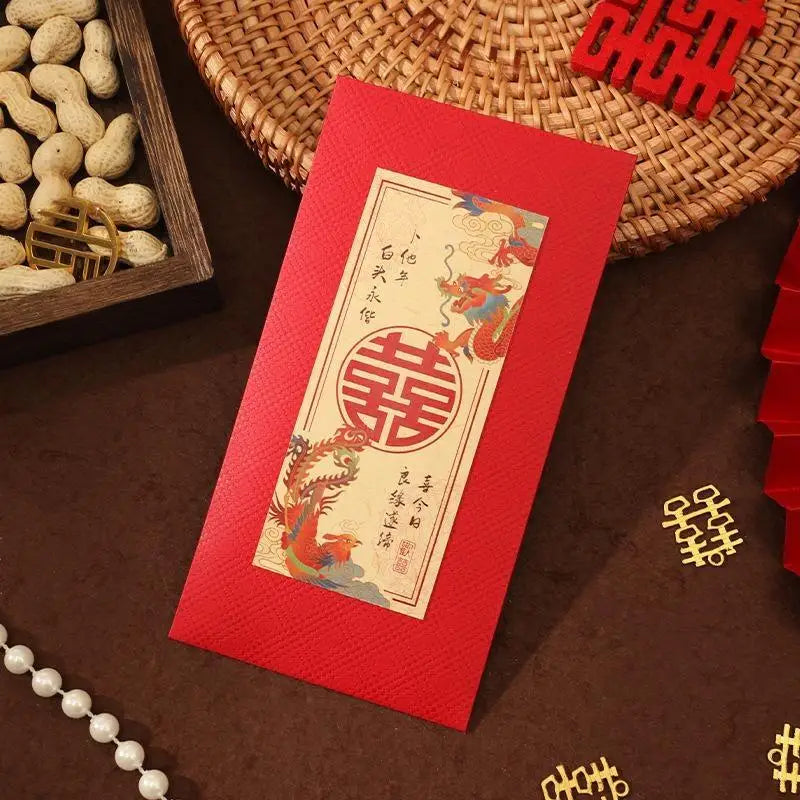 Chinese Wedding Red Envelopes 4-Pack – Hong Bao Double Happiness