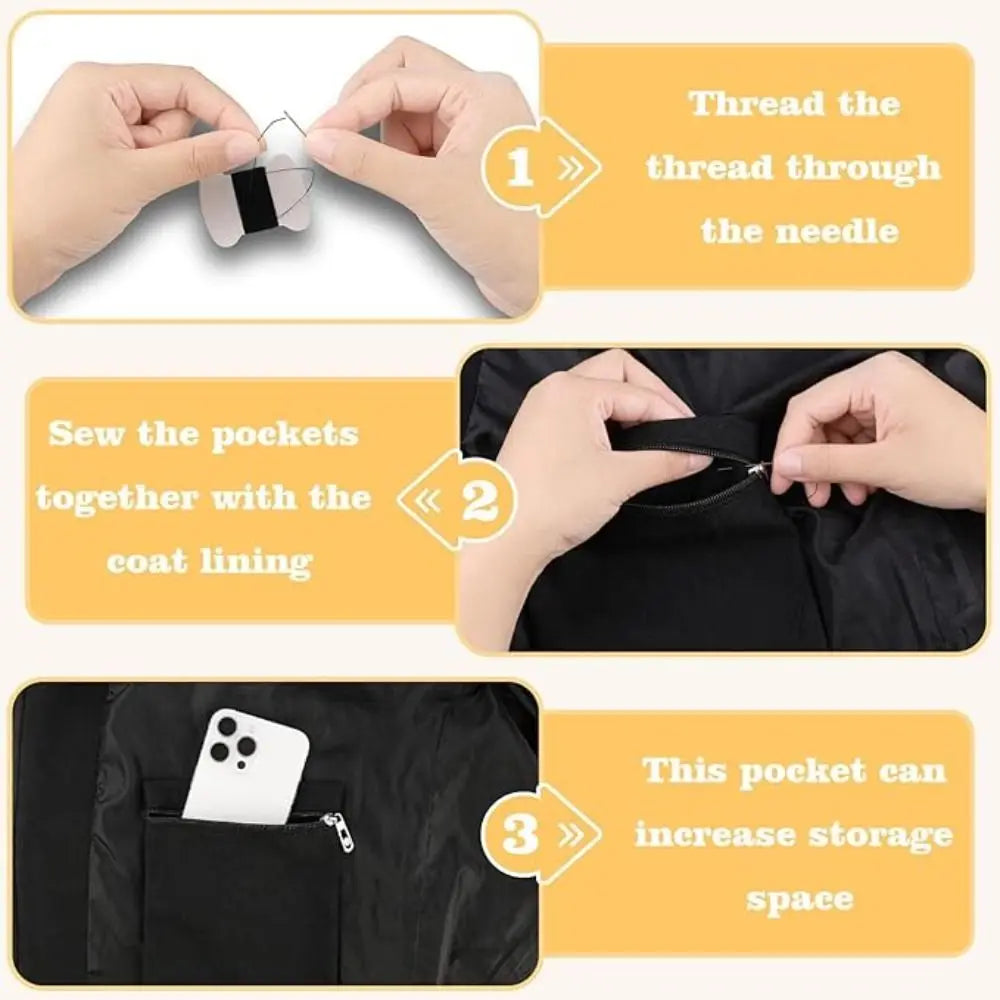 Sew-In Zipper Hidden Pocket Set – Polyester Security Pocket