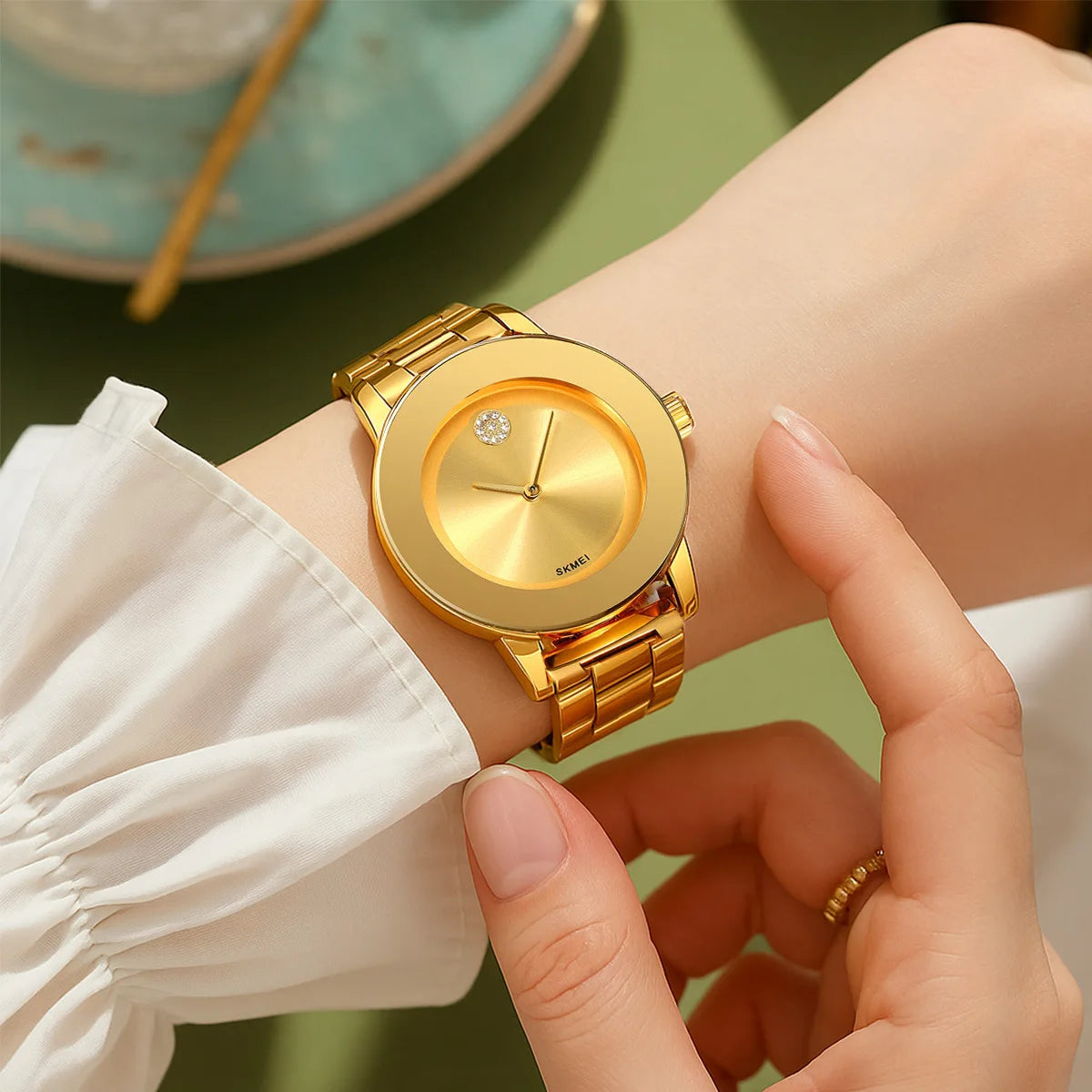 Women's Elegant Quartz Watch – Light Luxury Stainless Steel