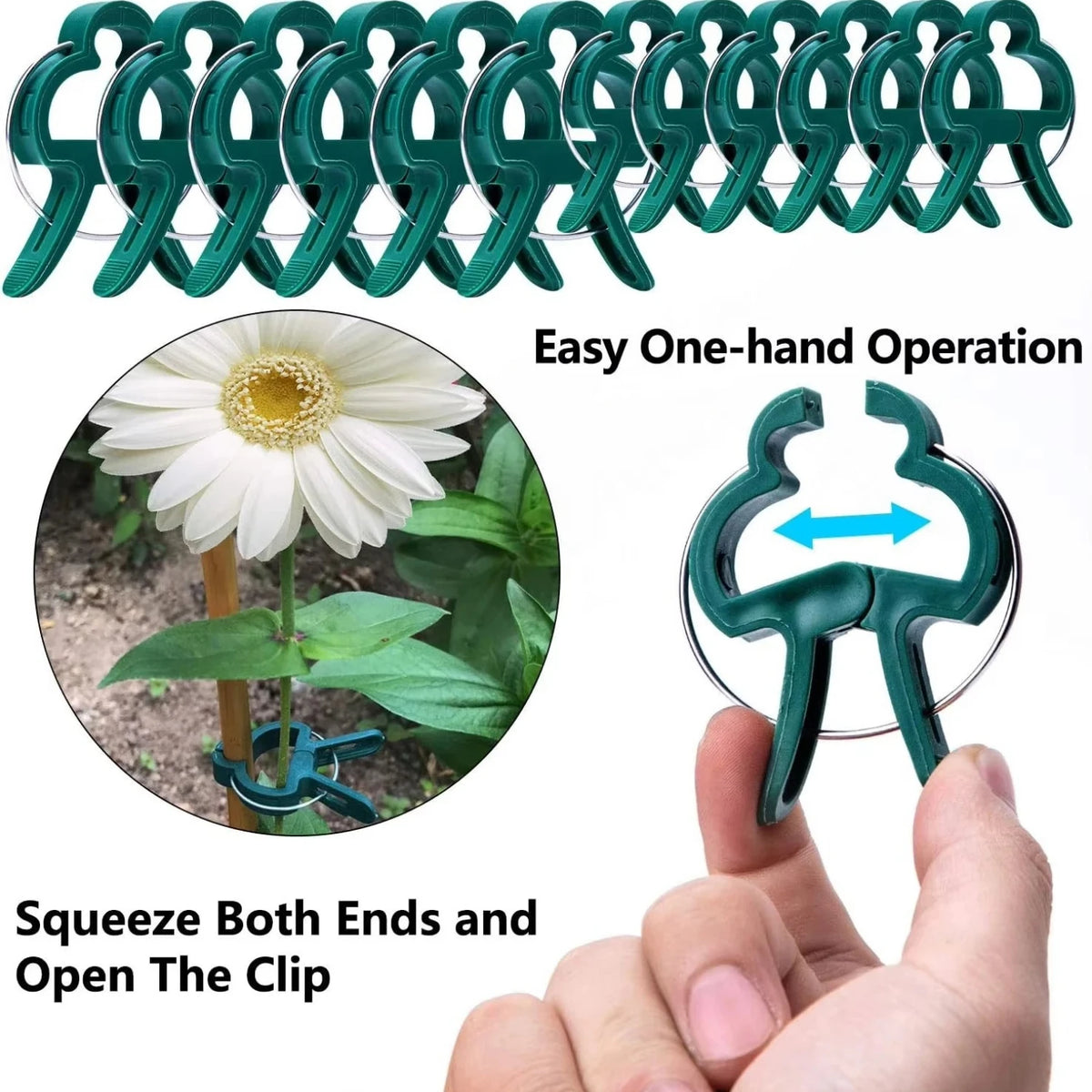 Reusable Plant Support Clips for Vines, Flowers & Seedlings