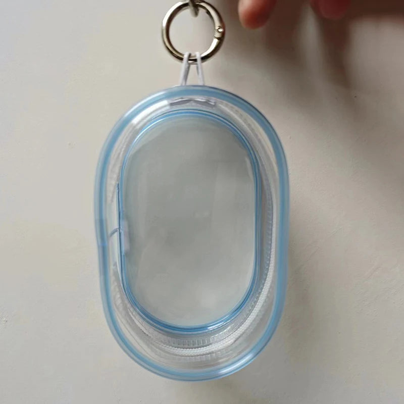 Transparent Zipper Keychain Storage Bag – Portable Jewelry Organizer
