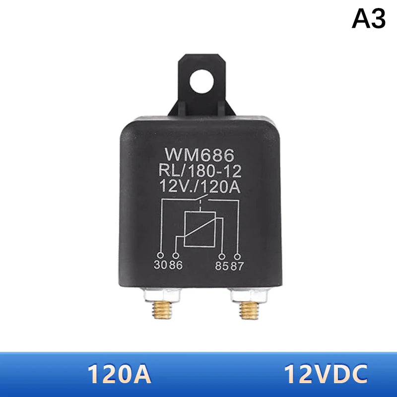 WM686 4-Pin Normally Open Relay DC 12V 24V 100A–200A Car Switch