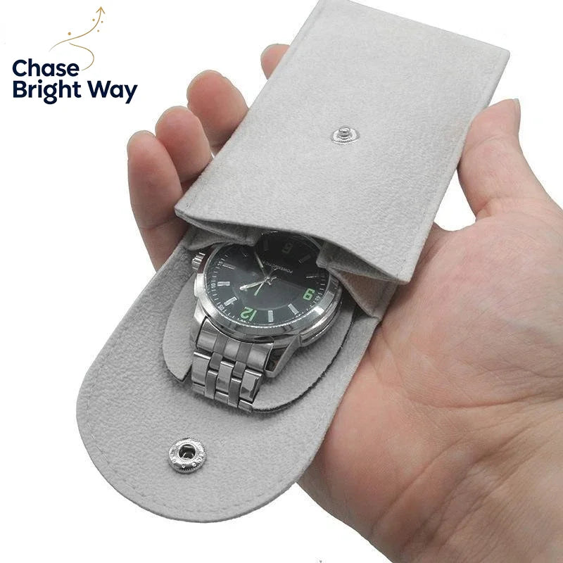Velvet Watch Storage Pouch – Soft Lining & Snap Closure