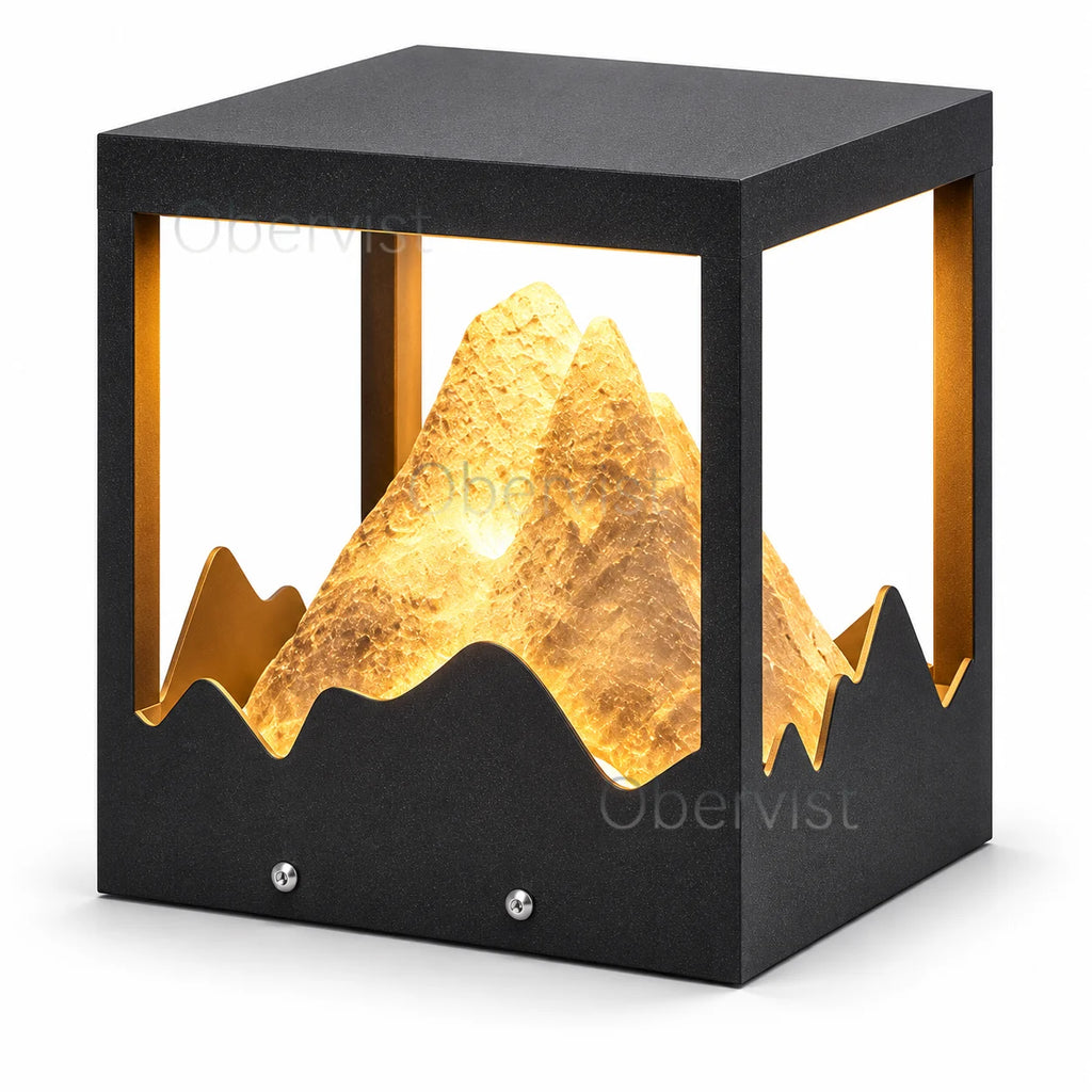 Obervist LED Outdoor Pillar Light – Mountain Design Post Lamp