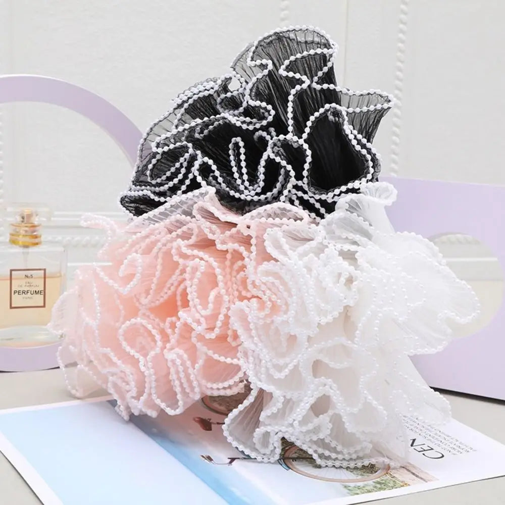 Pearl Lace Wave Mesh Flower Wrapping Roll – 28cm x 4 Yards
