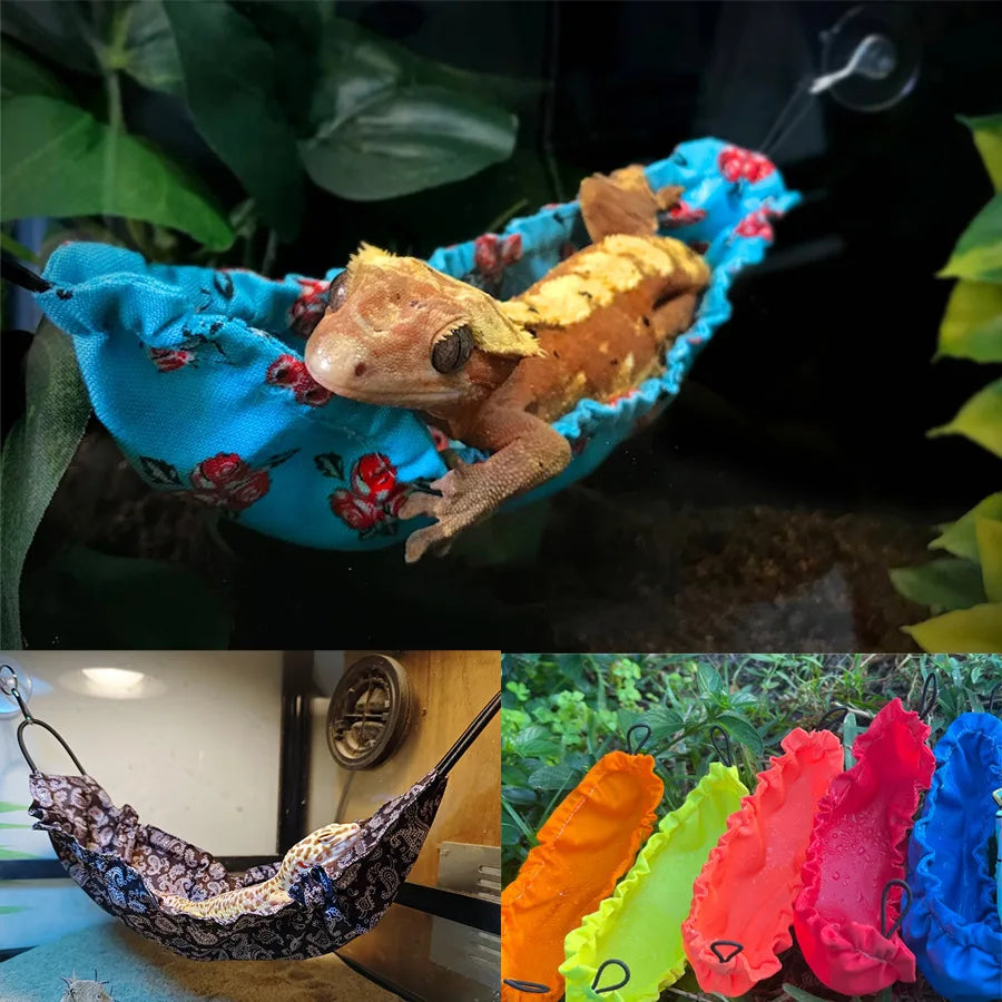 Reptile Hammock Swing Bed – Lizard Gecko Terrarium Decor