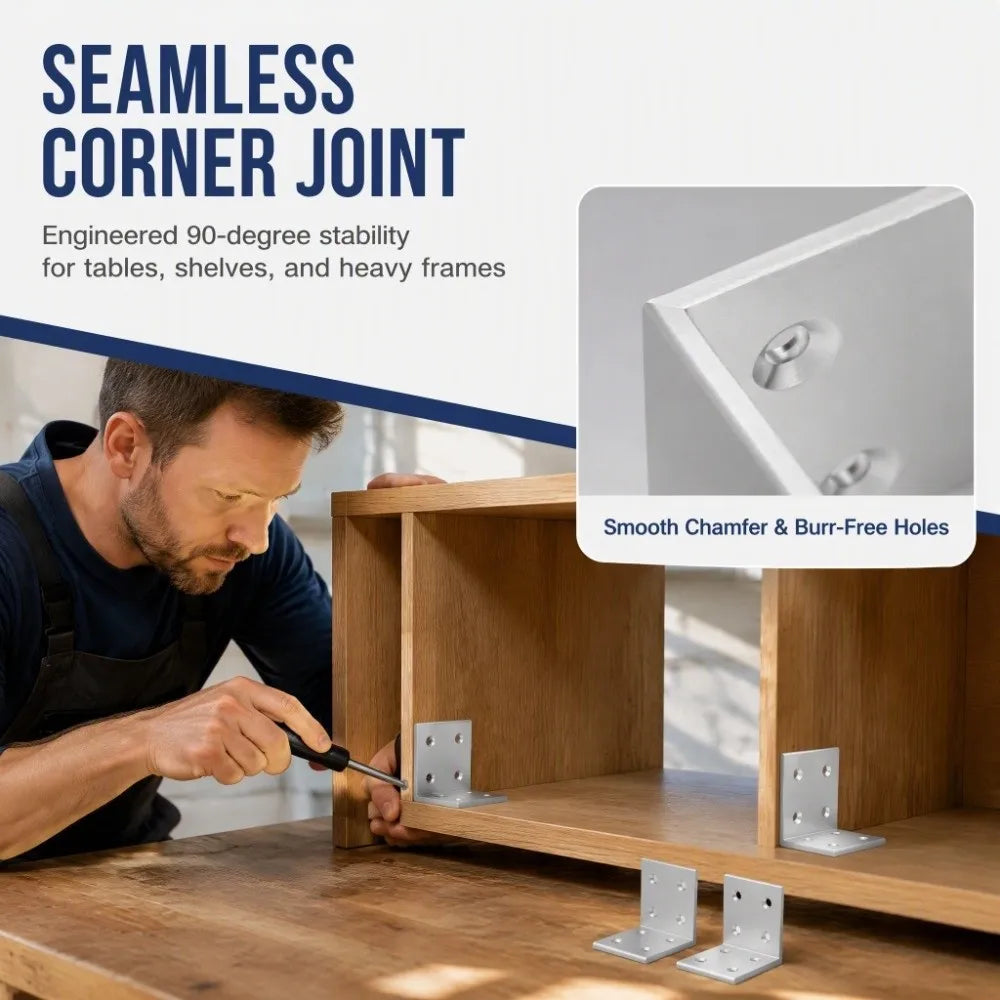 Aluminum Right Angle Corner Brackets L-Shape 90° – 2-Pack