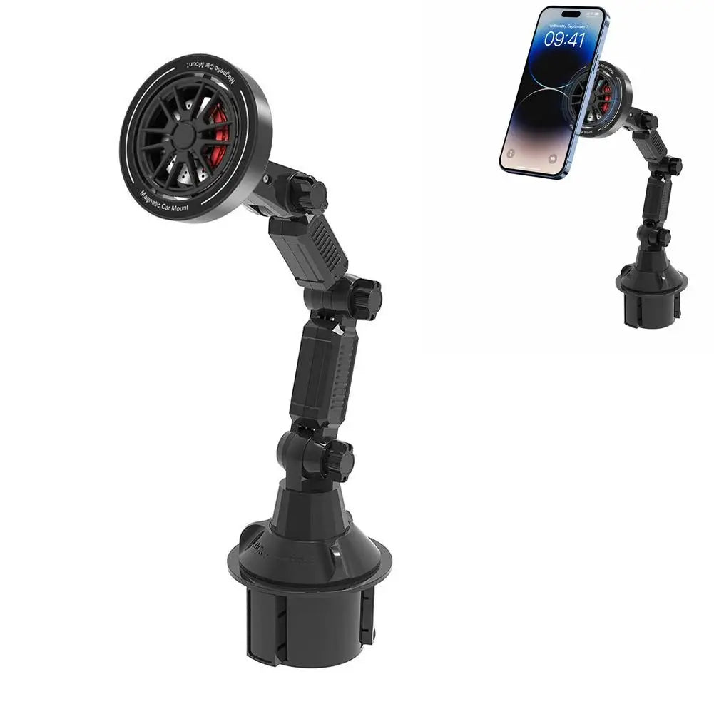 Magnetic Car Phone Mount Cup Holder – 360° Adjustable