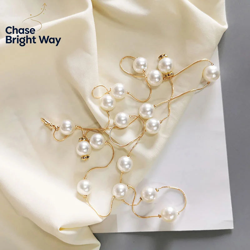 Pearl Chain Belt for Women – Adjustable Metal Waist Belt