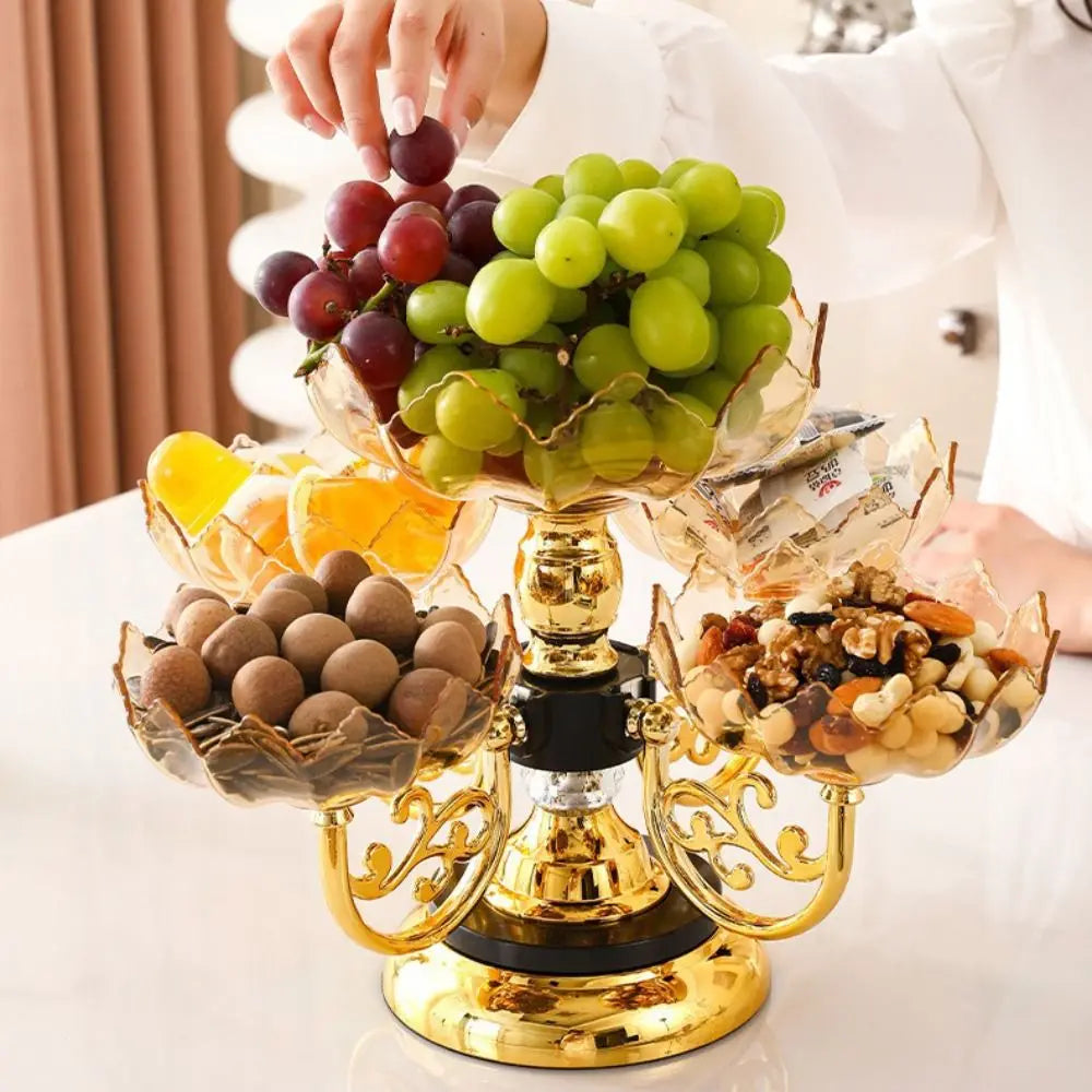 5-Tier Rotating Fruit & Dessert Stand | European Luxury Tray